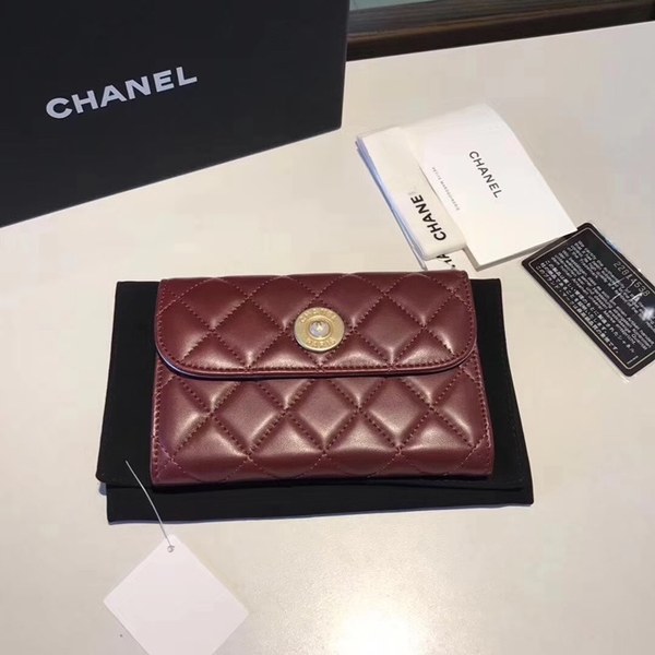 샤넬 중지갑 와인