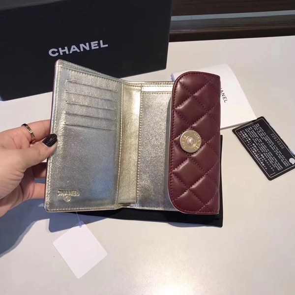 샤넬 중지갑 와인