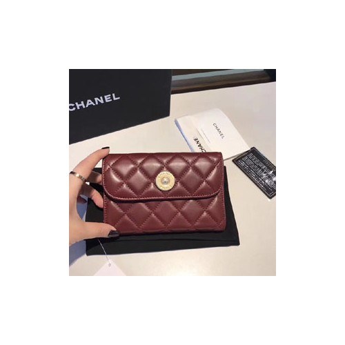 샤넬 중지갑 와인