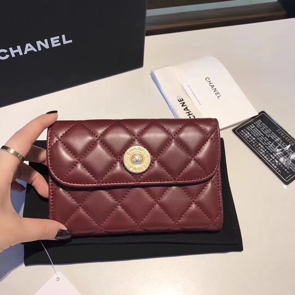 샤넬 중지갑 와인