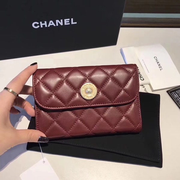 샤넬 중지갑 와인