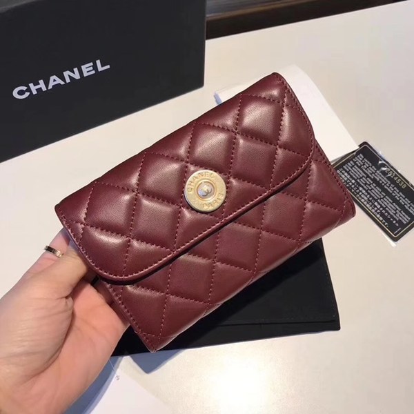 샤넬 중지갑 와인