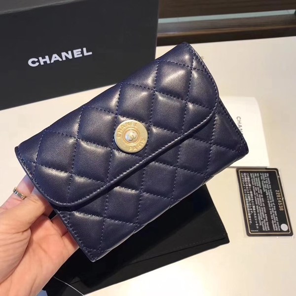 샤넬 중지갑 블루