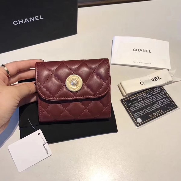 샤넬 반지갑 와인
