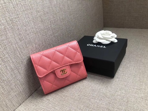 [미러급]샤넬 캐비어 반지갑 핑크