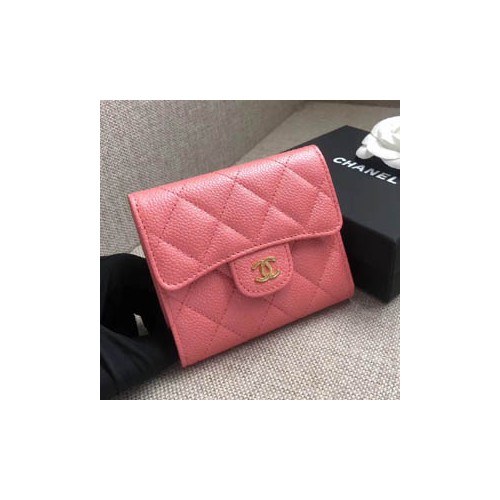 [미러급]샤넬 캐비어 반지갑 핑크