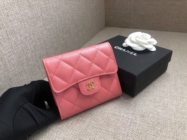 [미러급]샤넬 캐비어 반지갑 핑크