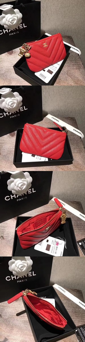 [CHANEL]샤넬 참 쉐브론 미니 파우치 A82365-4