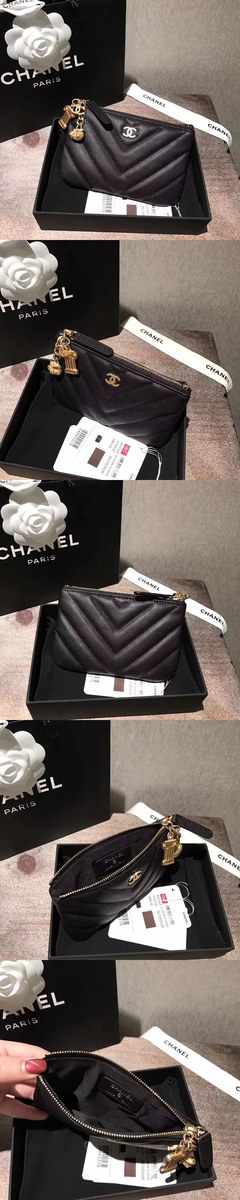 [CHANEL]샤넬 참 쉐브론 미니 파우치 A82365-3