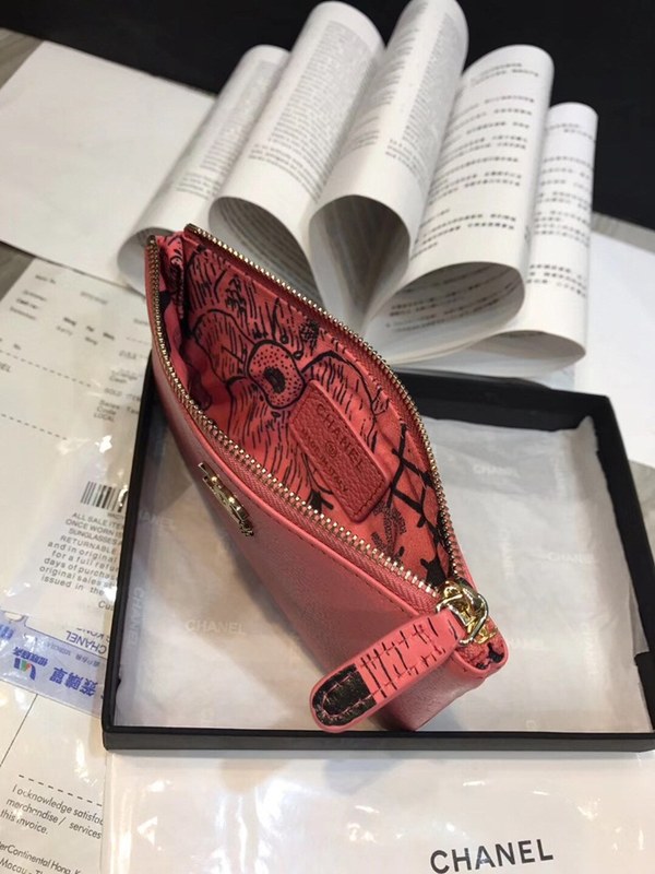 샤넬 소가죽 동전지갑 핑크 80019