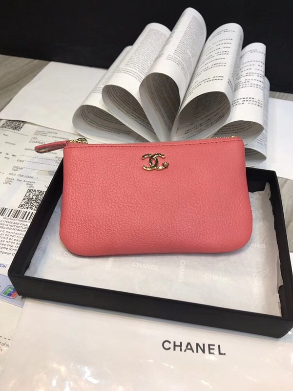 샤넬 소가죽 동전지갑 핑크 80019