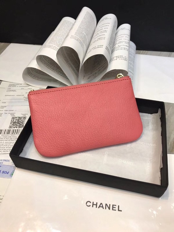 샤넬 소가죽 동전지갑 핑크 80019