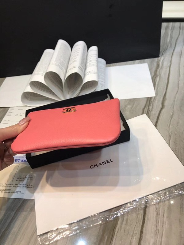 샤넬 소가죽 동전지갑 핑크 80019