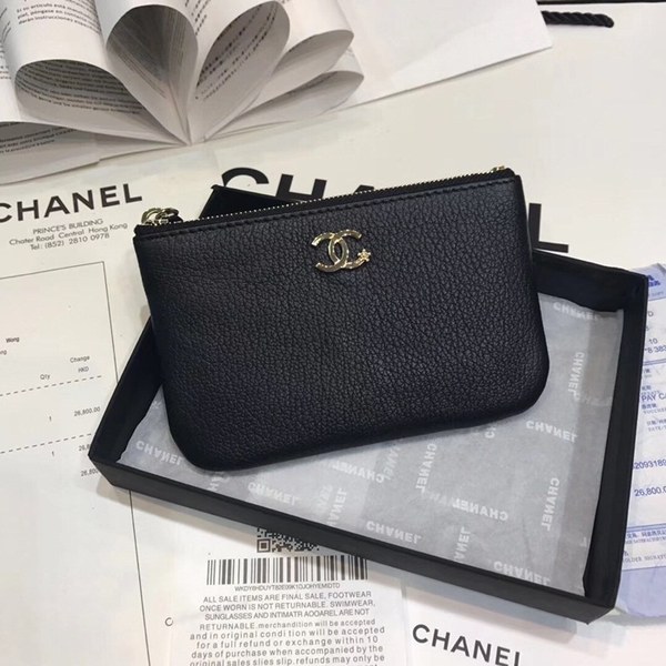 샤넬 소가죽 동전지갑 블랙 80019