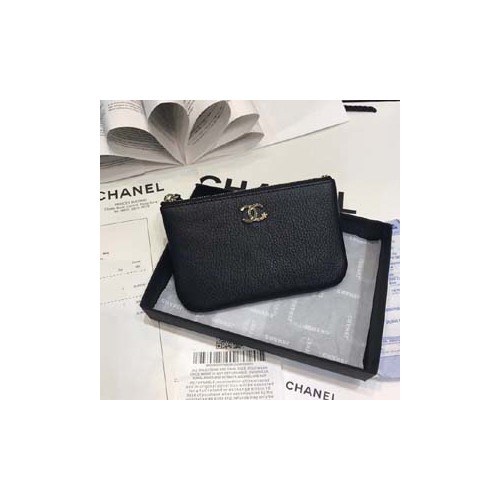 샤넬 소가죽 동전지갑 블랙 80019