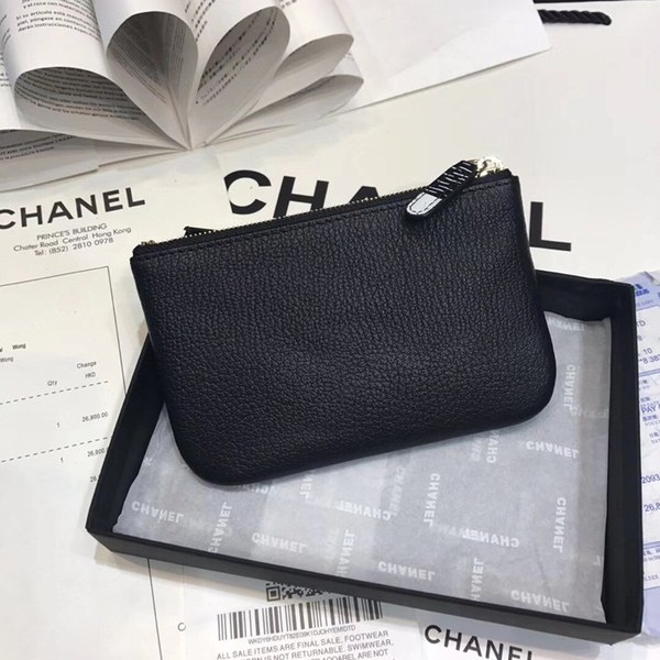 샤넬 소가죽 동전지갑 블랙 80019