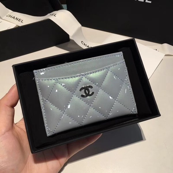 샤넬 카드지갑 유광 블루