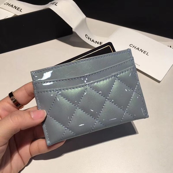 샤넬 카드지갑 유광 블루