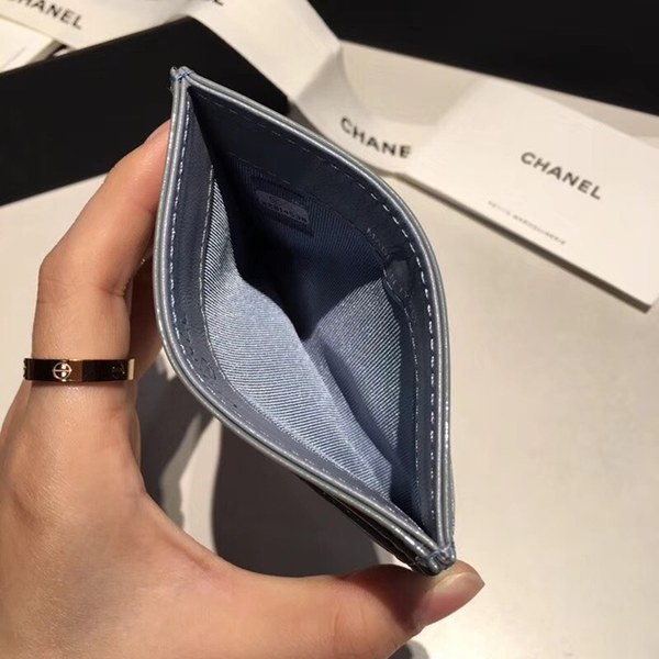 샤넬 카드지갑 유광 블루