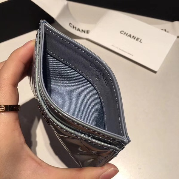샤넬 카드지갑 유광 블루