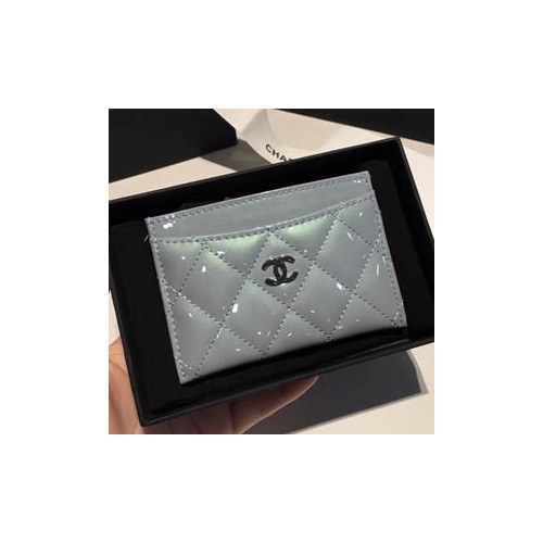 샤넬 카드지갑 유광 블루