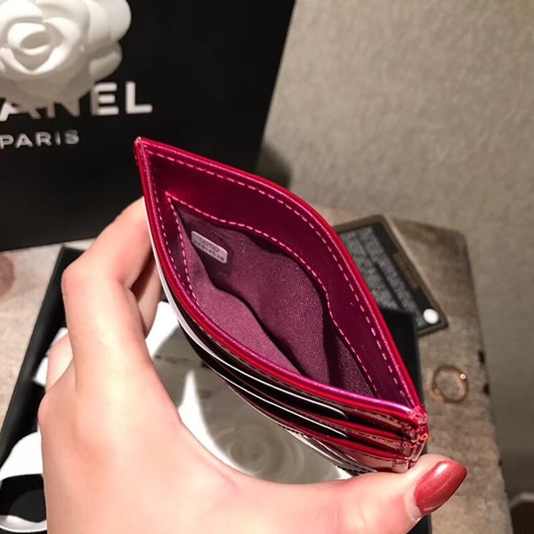 샤넬 카드지갑 유광 레드