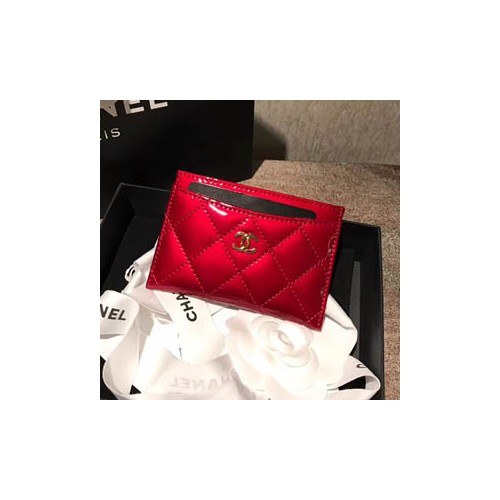 샤넬 카드지갑 유광 레드