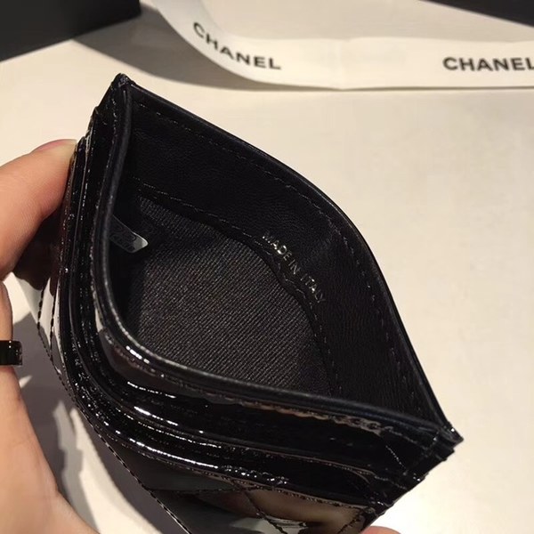 샤넬 카드지갑 유광 블랙