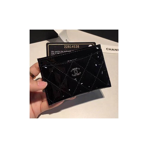 샤넬 카드지갑 유광 블랙