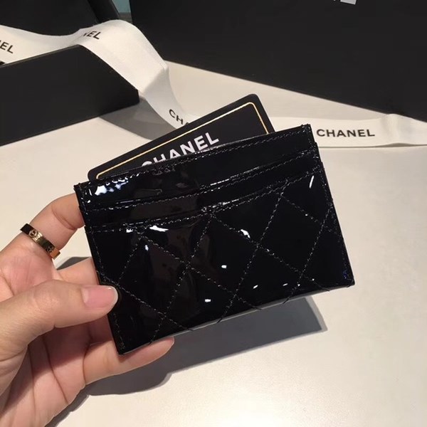 샤넬 카드지갑 유광 블랙