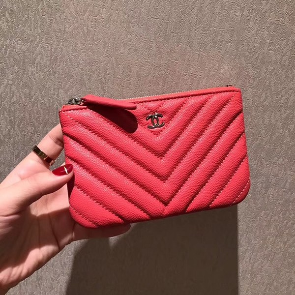 샤넬 캐비어 동전지갑 레드