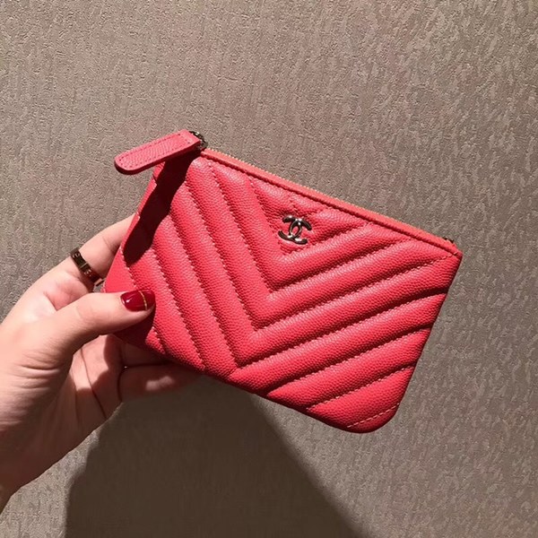 샤넬 캐비어 동전지갑 레드