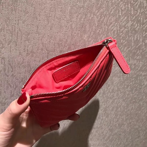 샤넬 캐비어 동전지갑 레드