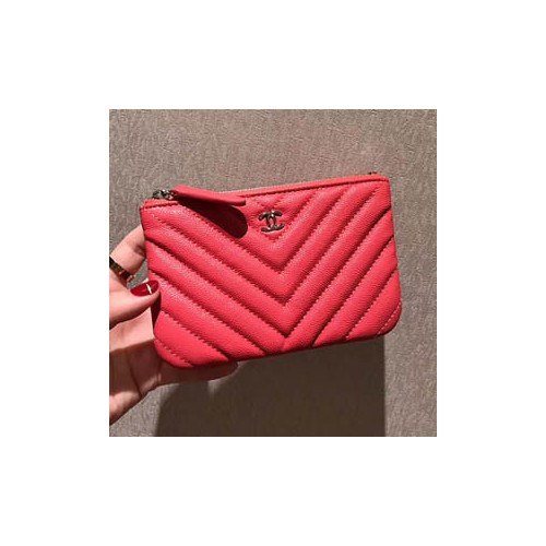 샤넬 캐비어 동전지갑 레드