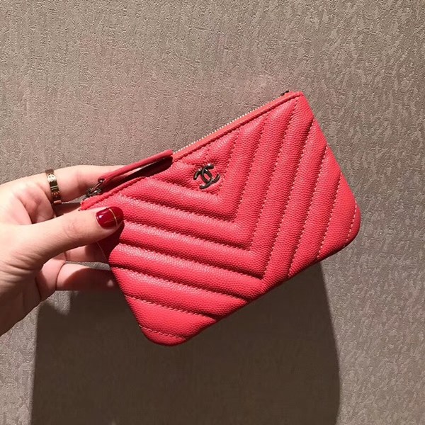 샤넬 캐비어 동전지갑 레드