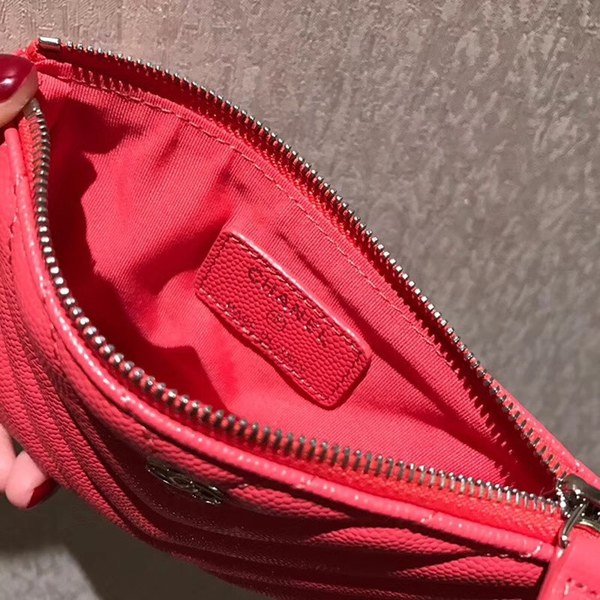 샤넬 캐비어 동전지갑 레드