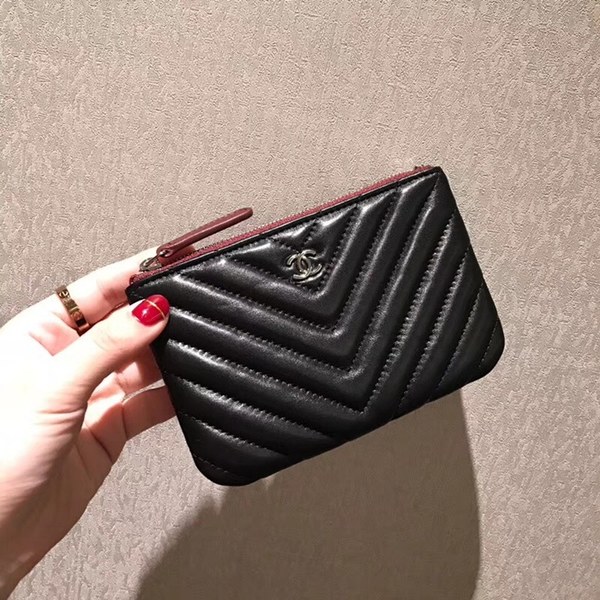 샤넬 램스킨 동전지갑 블랙