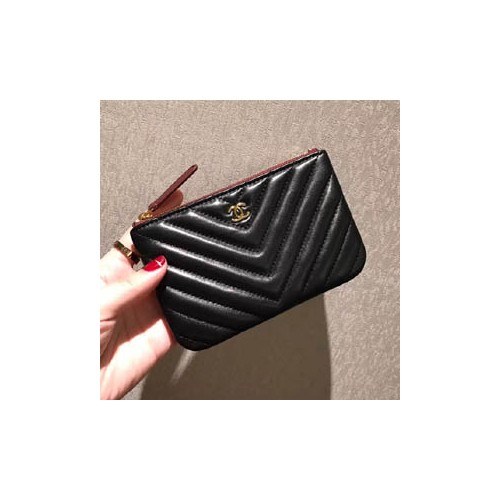 샤넬 램스킨 동전지갑 블랙