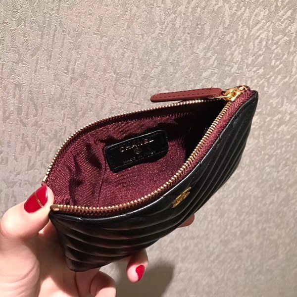 샤넬 램스킨 동전지갑 블랙