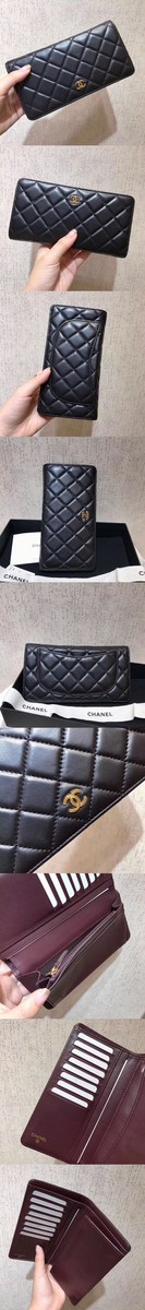 [CHANEL]샤넬 플랩 장지갑 A50096-3 캐비어 금장