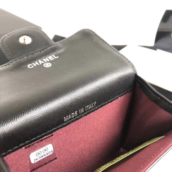 샤넬 카드지갑 램스킨 은장 A80799