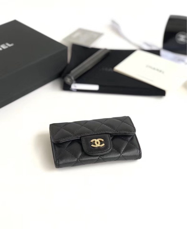 샤넬 카드지갑 램스킨 금장 A80799