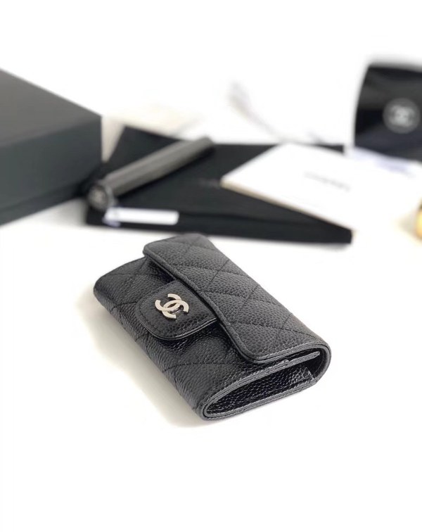 샤넬 카드지갑 케비어 은장 A80799