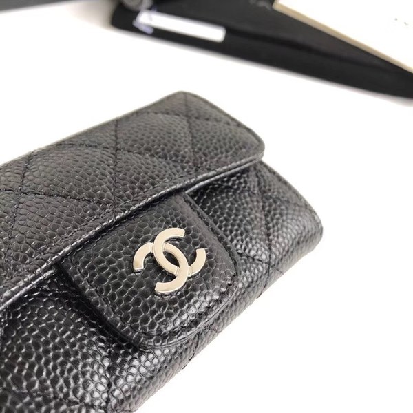 샤넬 카드지갑 케비어 은장 A80799