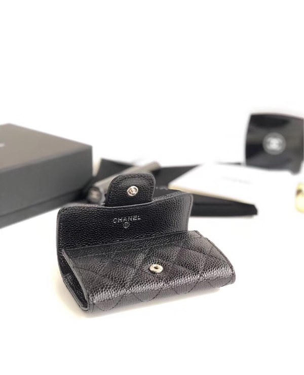 샤넬 카드지갑 케비어 은장 A80799