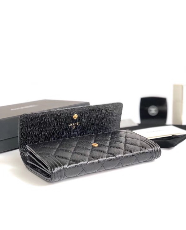 샤넬 장지갑 케비어 금장 AS7088