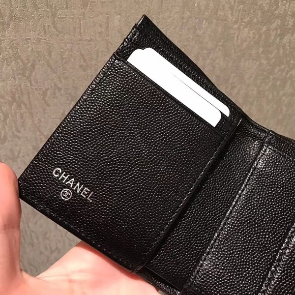 샤넬 보이 반지갑 캐비어 블랙 금장,은장