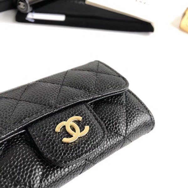 샤넬 카드지갑 케비어 금장  A80799