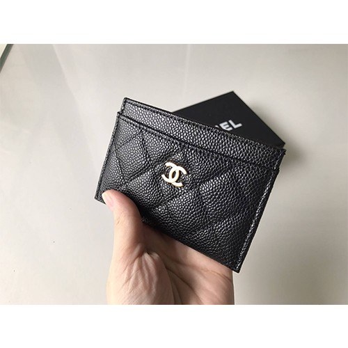 [CHANEL]샤넬 카드지갑 캐비어 금장