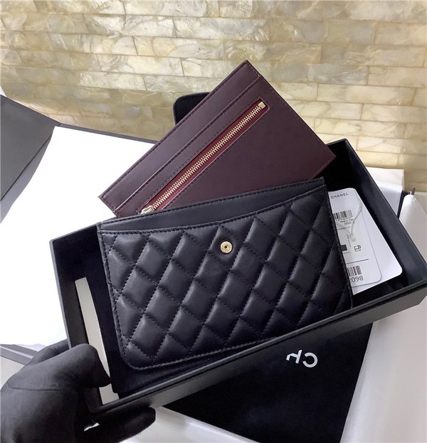 chanel 샤넬 램스킨 카드 장지갑 C14012